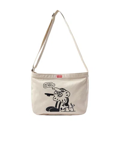 Kenzo Zip-fastening Messenger Bag In White