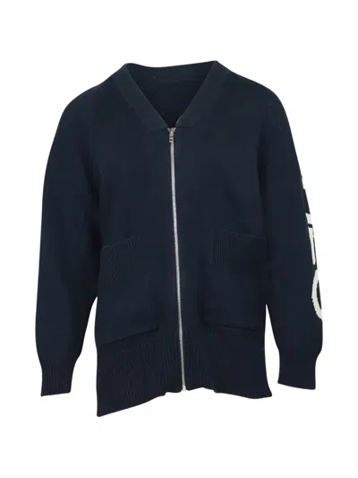 Pre-owned Kenzo Zip-up Cardigan In Blue