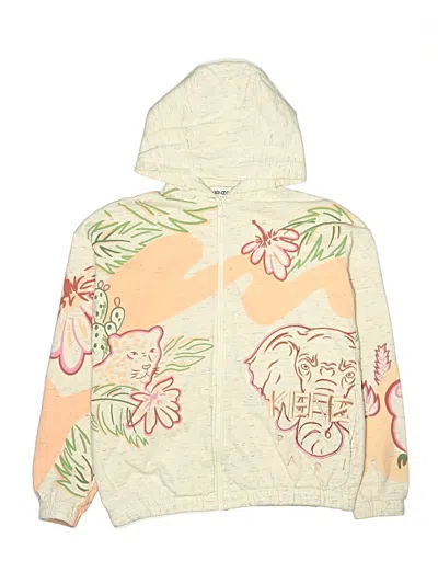 Pre-owned Kenzo Kids' Zip Up Hoodie In White
