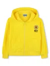 Kenzo Zipped Hooded Cardigan In Yellow