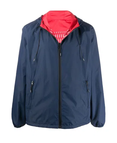 Kenzo Zipped Logo Windbreaker In Blue