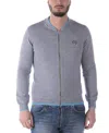Kenzo Zipper Open Knitted Cardigan In Gray