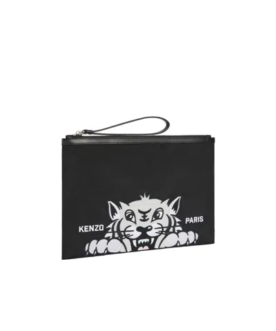 Kenzo Zipper Wallet In Black