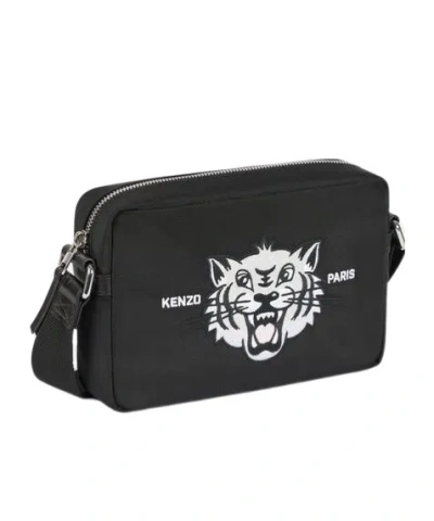 Kenzo Zippered Shoulder Bag In Black