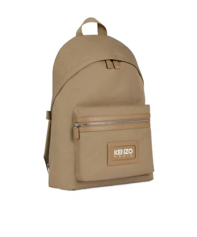 Kenzo Zippered Shoulder Bag In Brown
