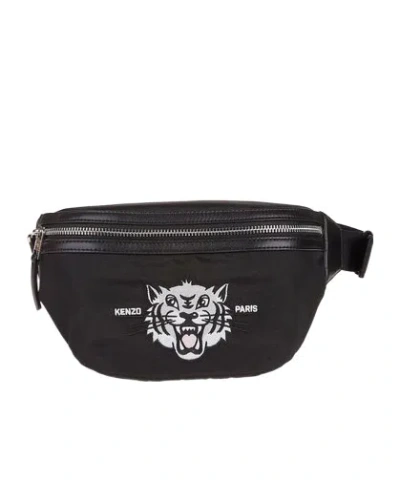 Kenzo Black Belt Bags With Iconic Grey Tiger