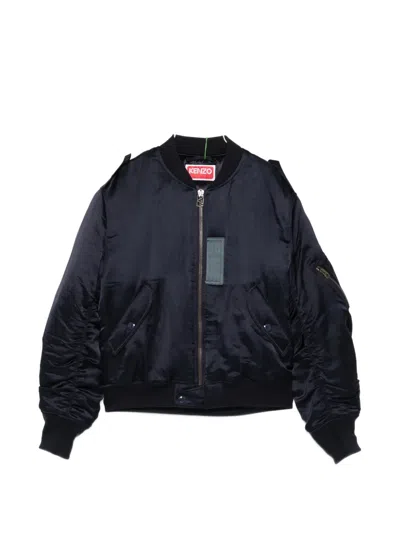 Kenzo Zip-up Bomber Jacket In Blue