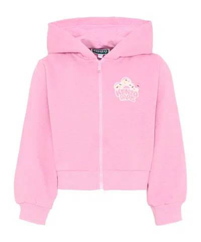 Kenzo Kids' Zip-up Hoodie In Pink