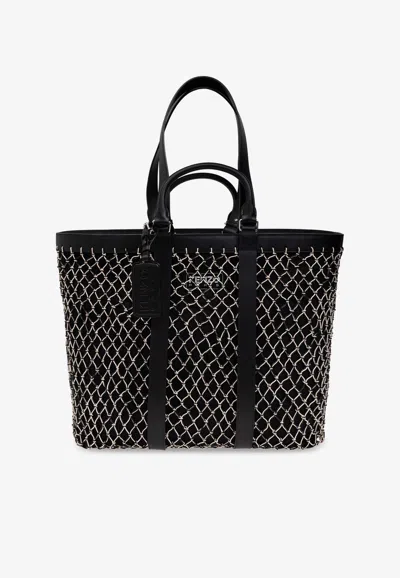 Kenzo Ama Net-overlay Tote Bag In Black