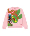 Kenzo Motif Embroidered Crewneck Sweatshirt In Pink