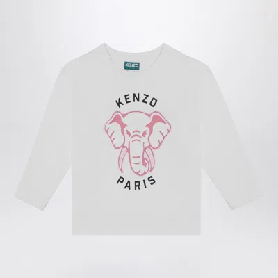 Kenzo Babies'  White Cotton T Shirt With Logo