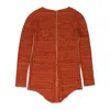 Kepler Rust Mottle Moon V Boob Sweater In Orange