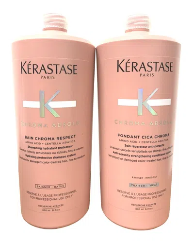 Kerastase 34oz Chroma Absolu Fondant Cica Chroma & Chroma Absolu Bain Chroma  Respect Duo