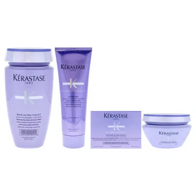 Kerastase Blond Absolu Kit By  For Unisex - 3 Pc Kit 8.5oz Blond Absolu Bain Ultra-violet Shampoo, 8. In Purple