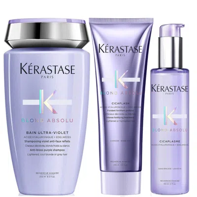 Kerastase Kérastase Blond Absolu Ultraviolet Shampoo, Conditioner And Treatment Routine For Brightening Blonde In Brown