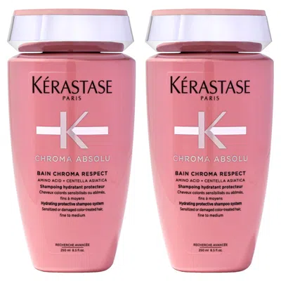 Kerastase Chroma Absolu Bain Chroma Respect Shampoo By  For Unisex - 8.4 oz Shampoo - Pack Of 2 In Pink