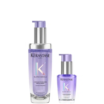 Kerastase Kérastase Blond Absolu Refillable Hair Oil And Refill Capsule Duo, For Blonde Or Lightened Hair With In White