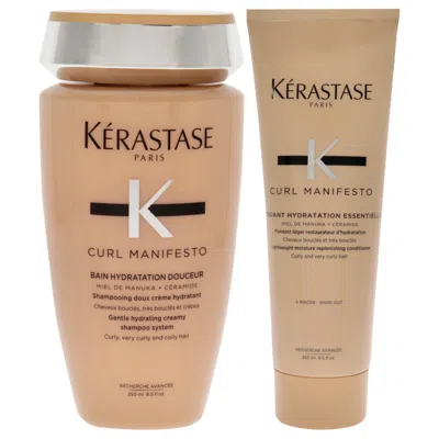 Kerastase Curl Manifesto Kit By  For Unisex - 2 Pc Kit 8.5oz Hydrating Shampoo, 8.5oz Lightweight Con In White