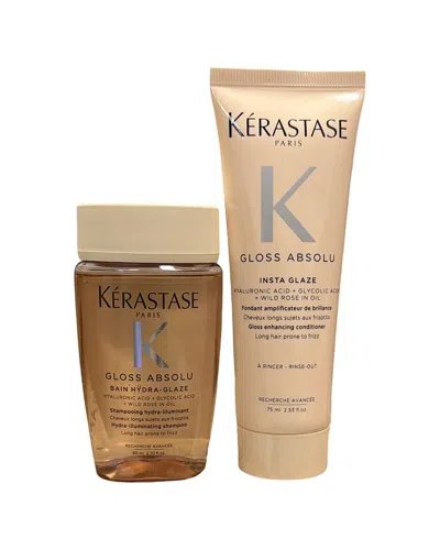 Kerastase Kérastase Duo Gloss Absolu Bain Hydra Glaze Shampoo And Conditioner Travel In Transparent