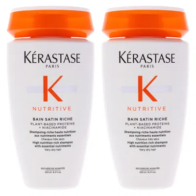 Kerastase Nutritive Bain Satin Riche Shampoo By  For Unisex - 8.5 oz Shampoo - Pack Of 2 In Multi