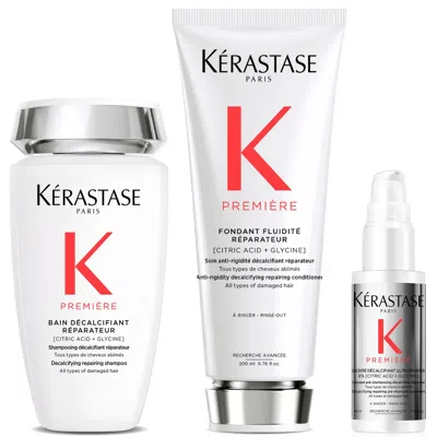 Kerastase Kérastase Première Decalcifying Shampoo And Conditioner Duo With Travel Size Pre-shampoo For Damaged In Burgundy