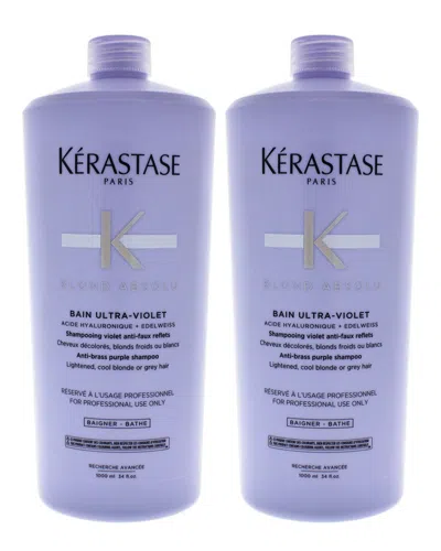 Kerastase Kérastase Unisex 33.8oz Blonde Absolu Bain Ultra Violet Shampoo Pack Of 2 In White