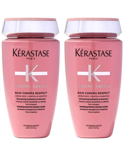 Kerastase Kérastase Unisex 8.5oz Chroma Absolu Bain Chroma Respect Shampoo - Pack Of 2 In Pink