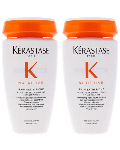 Kerastase Kérastase Unisex 8.5oz Nutritive Bain Satin Riche Shampoo - Pack Of 2 In White