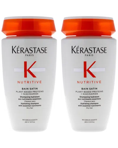 Kerastase Kérastase Unisex 8.5oz Nutritive Bain Satin Shampoo - Pack Of 2 In Transparent