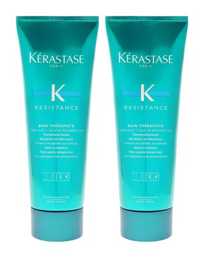 Kerastase Kérastase Unisex 8.5oz Resistance Bain Therapiste Shampoo - Pack Of 2 In Transparent