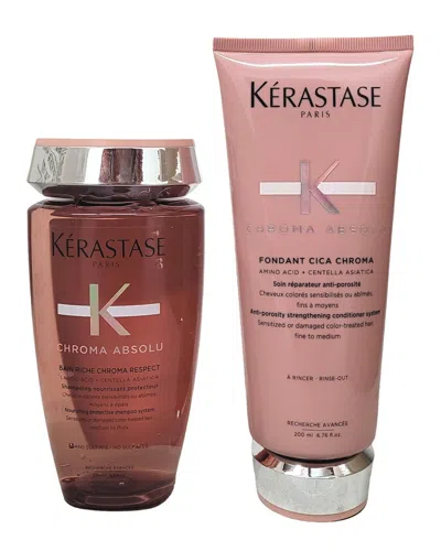 Kerastase Kérastase Unisex Bain Riche Chroma Respect No Sulfates & Fondant Cica Chroma Duo In Pink
