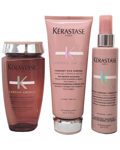 Kerastase Kérastase Unisex Bain Riche Chroma Respect Shampoo With Sulfate, Fondant Cica Chroma & Serum Chroma In White