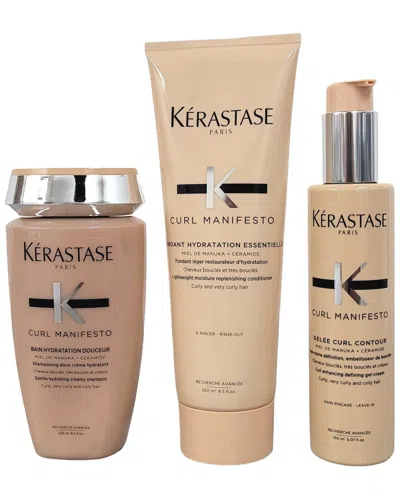 Kerastase Kérastase Unisex Curl Manifesto Hydrating Shampoo Trio In Brown