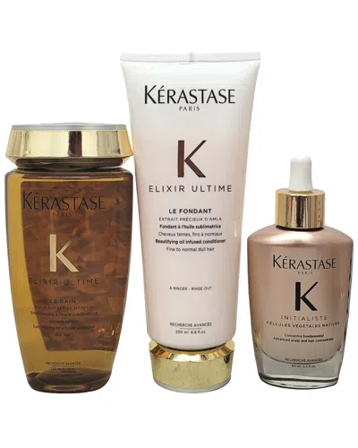 Kerastase Kérastase Unisex Elixir Ultime Fondant Conditioner, Sublimating Oil Infused Le Bain & Initialiste Ad In White