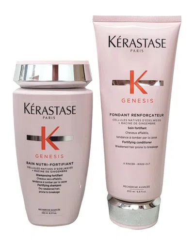 Kerastase Kérastase Unisex Genesis Bain Nurti-fortifiant Shampoo & Genesis Fortifying Conditioner Duo In Pink