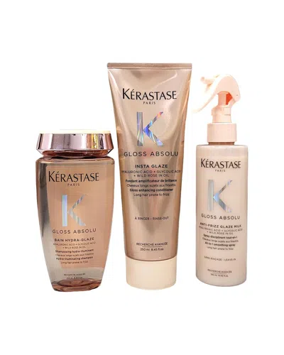 Kerastase Kérastase Unisex Gloss Absolu Shampoo, Conditioner & All In One Hair Milk Spray Trio