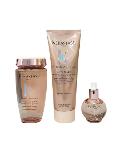 Kerastase Kérastase Unisex Gloss Absolu Shampoo, Conditioner & Hair Oil Bundle