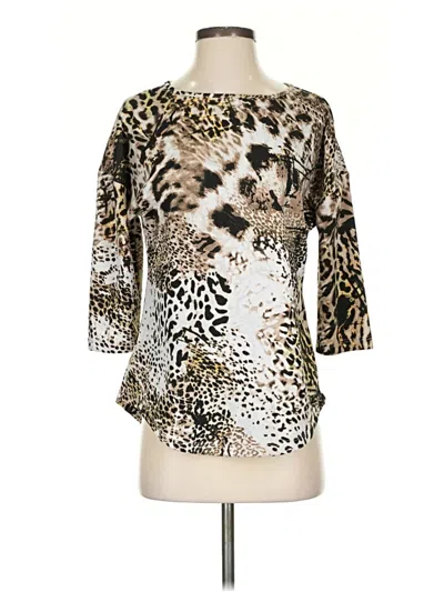 Pre-owned Keren Hart 3/4 Sleeve Blouse In Gold