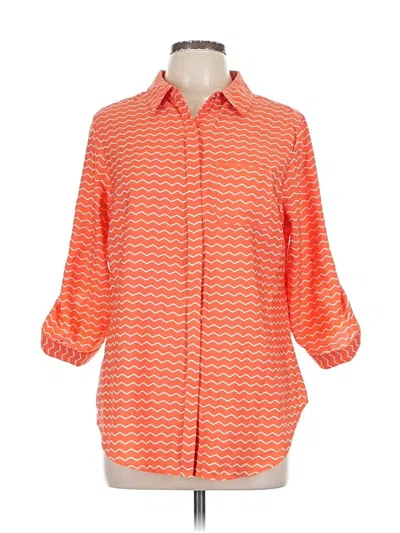 Pre-owned Keren Hart 3/4 Sleeve Blouse In Orange