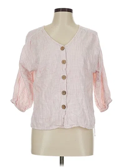 Pre-owned Keren Hart 3/4 Sleeve Blouse In White