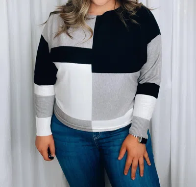 Keren Hart Electric Love Top In Black/grey/white In Multi
