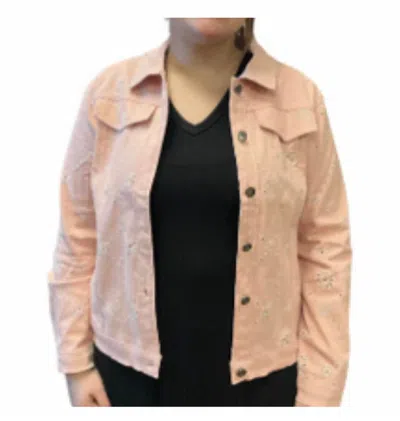 Keren Hart Eyelet Stretch Jacket In Pink