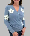 Keren Hart Flower Power Cardigan In Light Blue