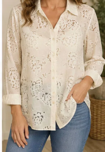 Keren Hart Ivy Button Down Shirt In Ivory In White