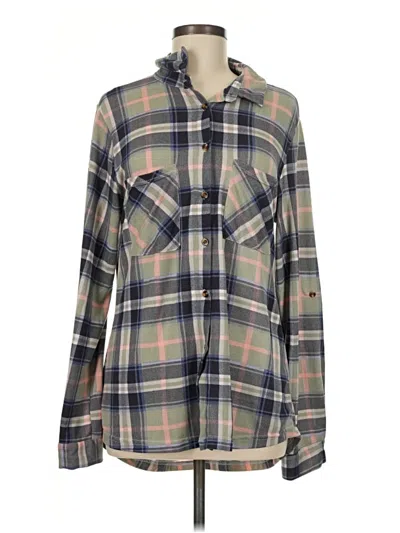 Pre-owned Keren Hart Long Sleeve Blouse In Gray