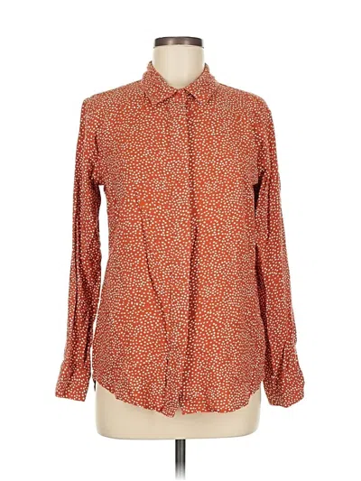 Pre-owned Keren Hart Long Sleeve Blouse In Orange