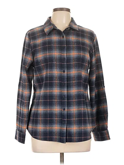 Pre-owned Keren Hart Long Sleeve Button Down Shirt In Blue