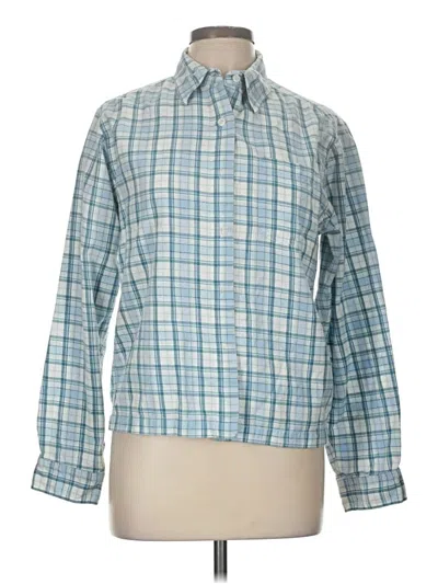 Pre-owned Keren Hart Long Sleeve Button Down Shirt In Blue