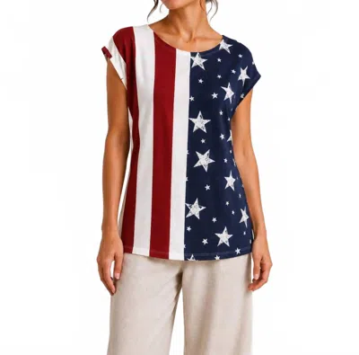 Keren Hart Patchwork Flag Tank Top In Red White Blue In Multi
