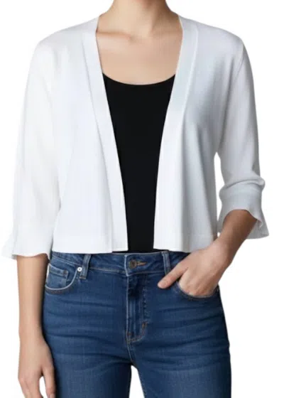 Keren Hart Ruffled Sleeve Knit Bolero In White